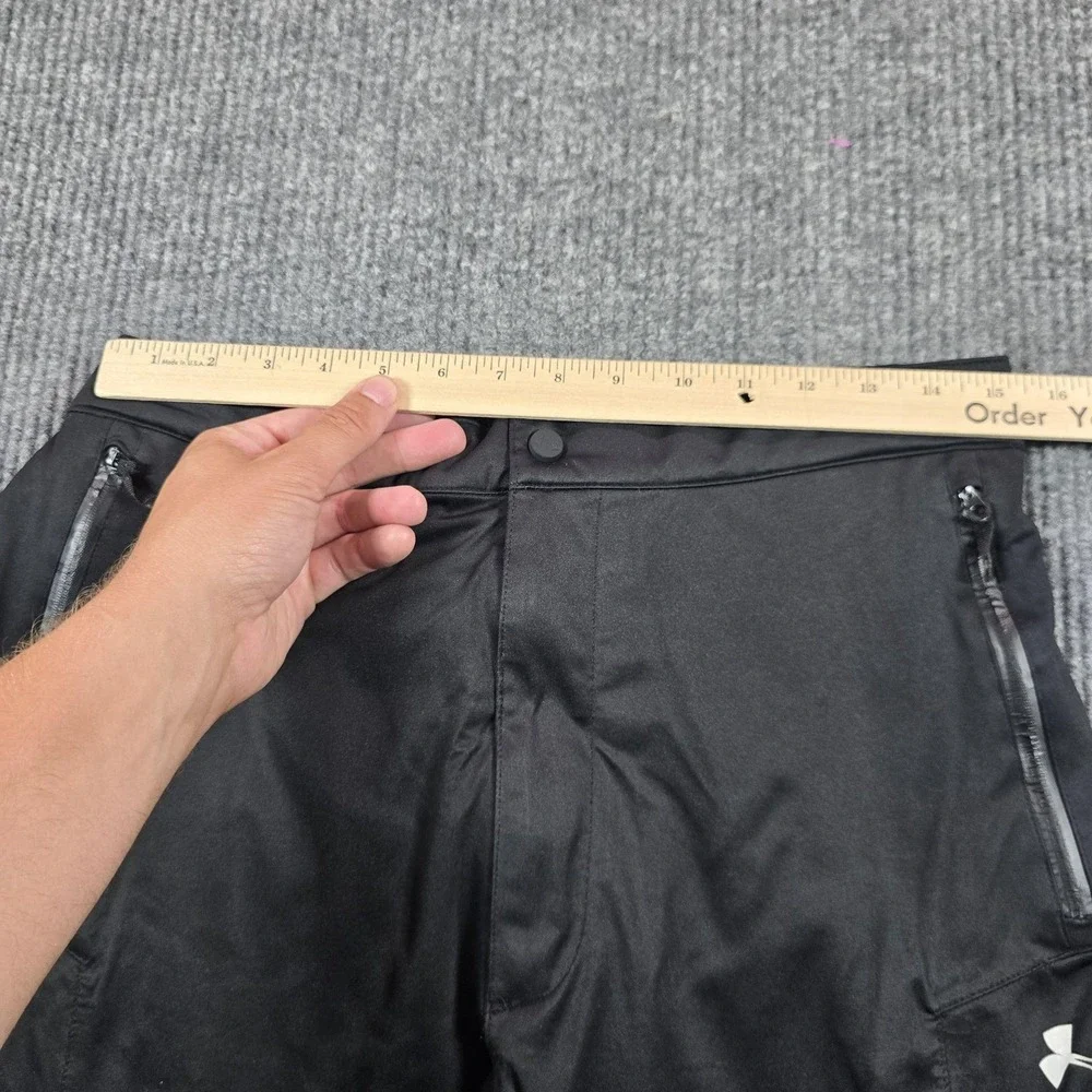 Under Armour Pants Mens Large Black Windbreaker Relaxed Fit Elastic Waist - Picture 6 of 12
